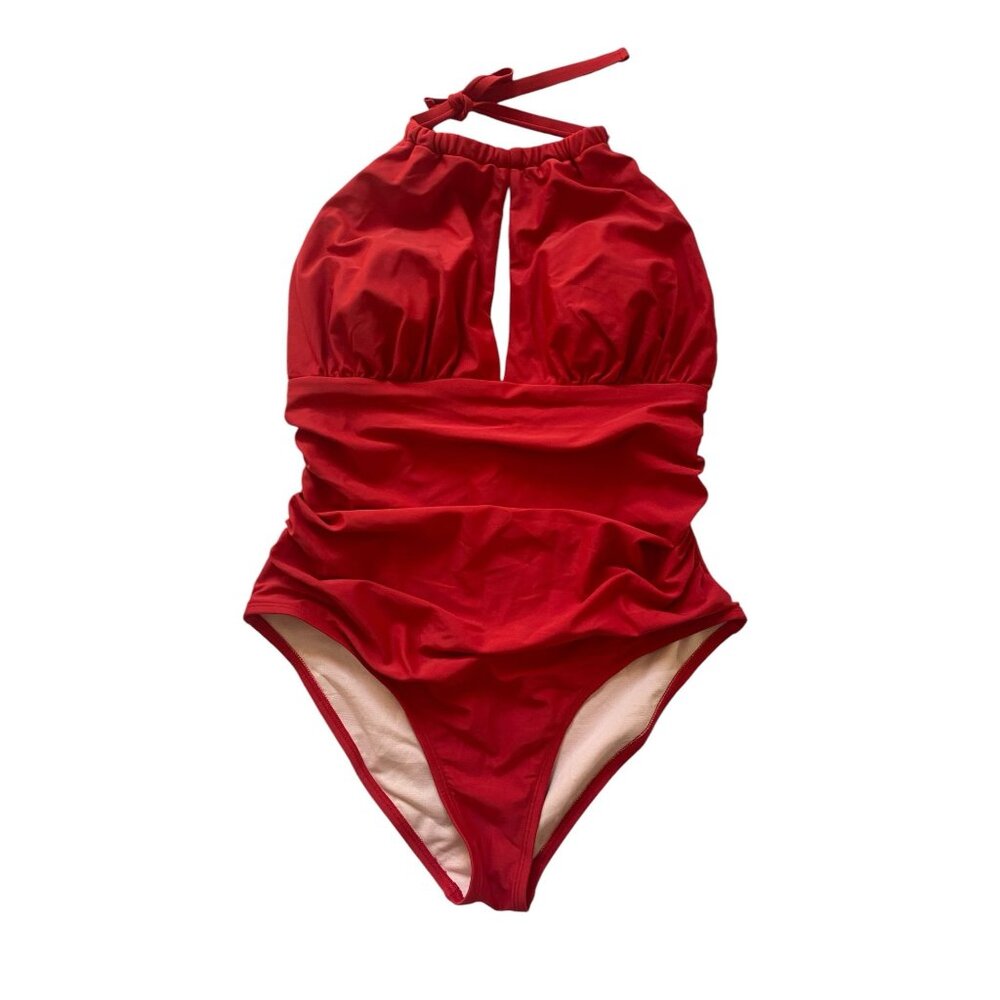 Cupshe Red Halter One-Piece Swimsuit